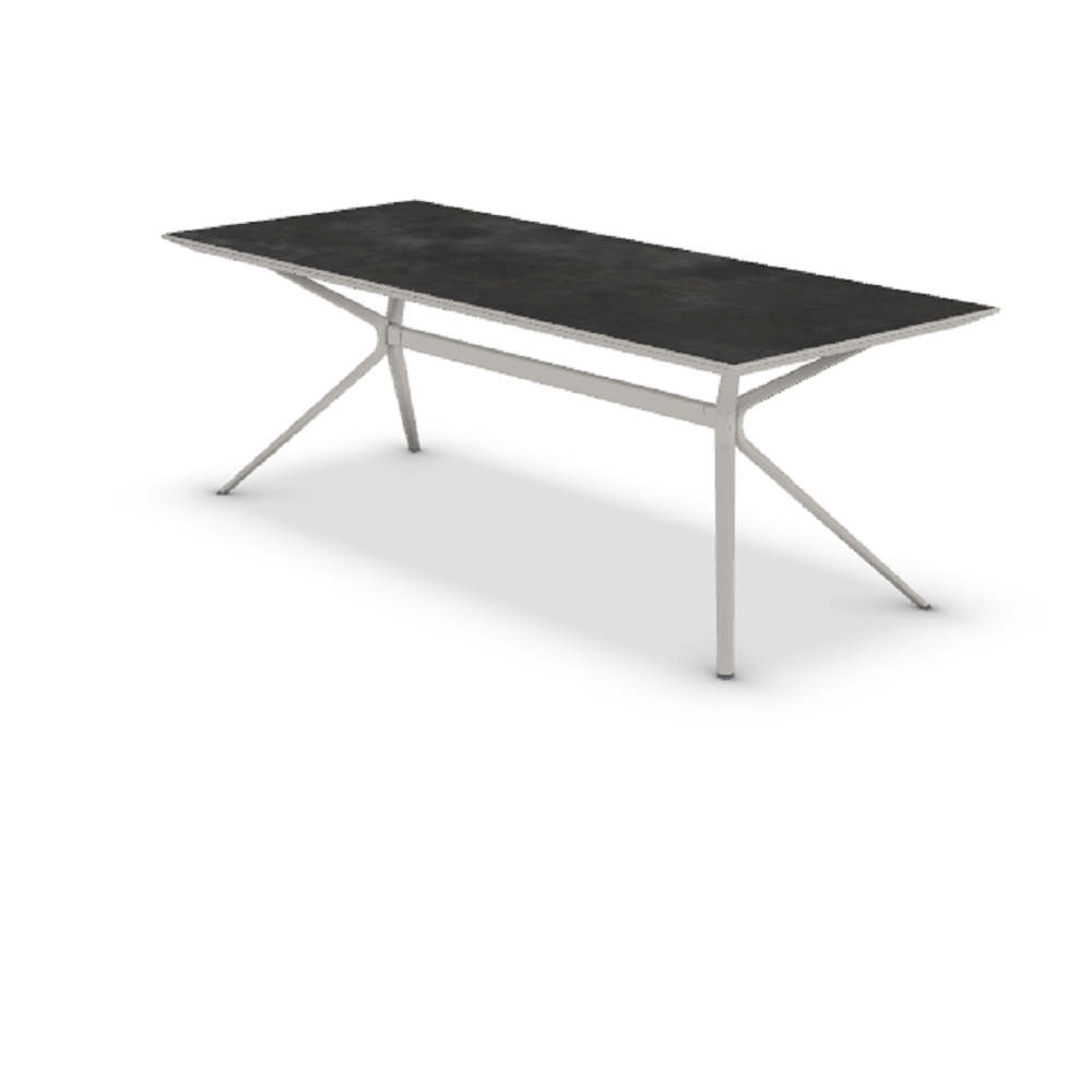 Fast Moai Outdoor Tisch Stein Rechteckig - Schneeweiss-Eisen-Grau