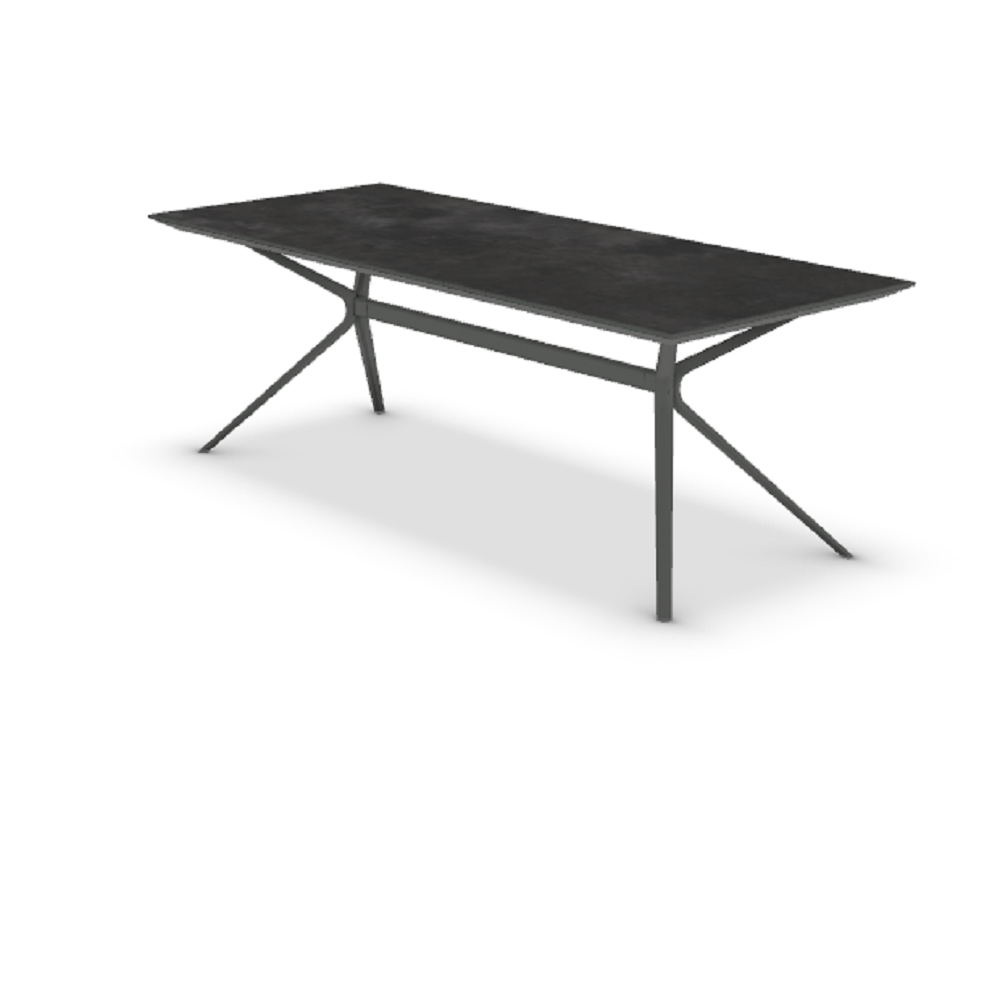 Fast Moai Outdoor Tisch Stein Rechteckig - Schneeweiss-Grau-Metallic