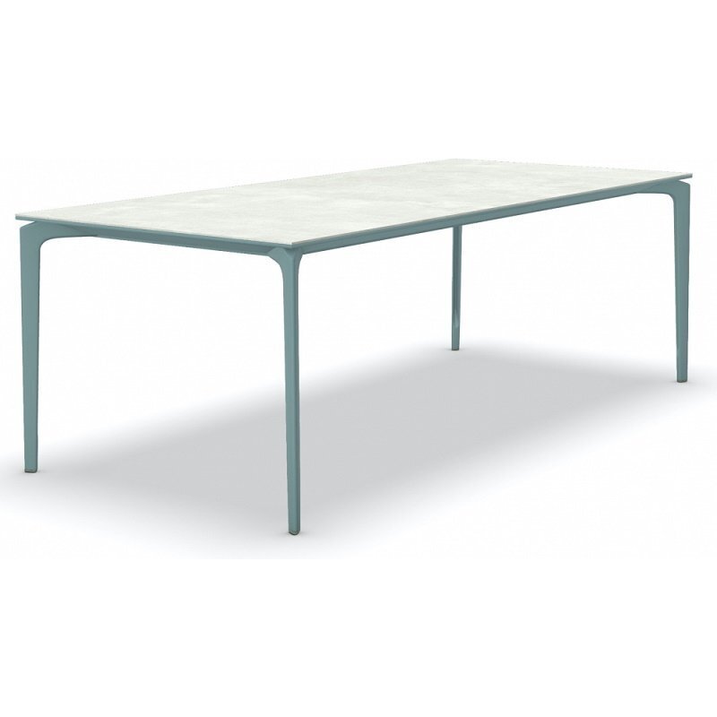 Fast AllSize Tisch mit Platte aus Feinsteinzug, Snow-Pastellhellblau