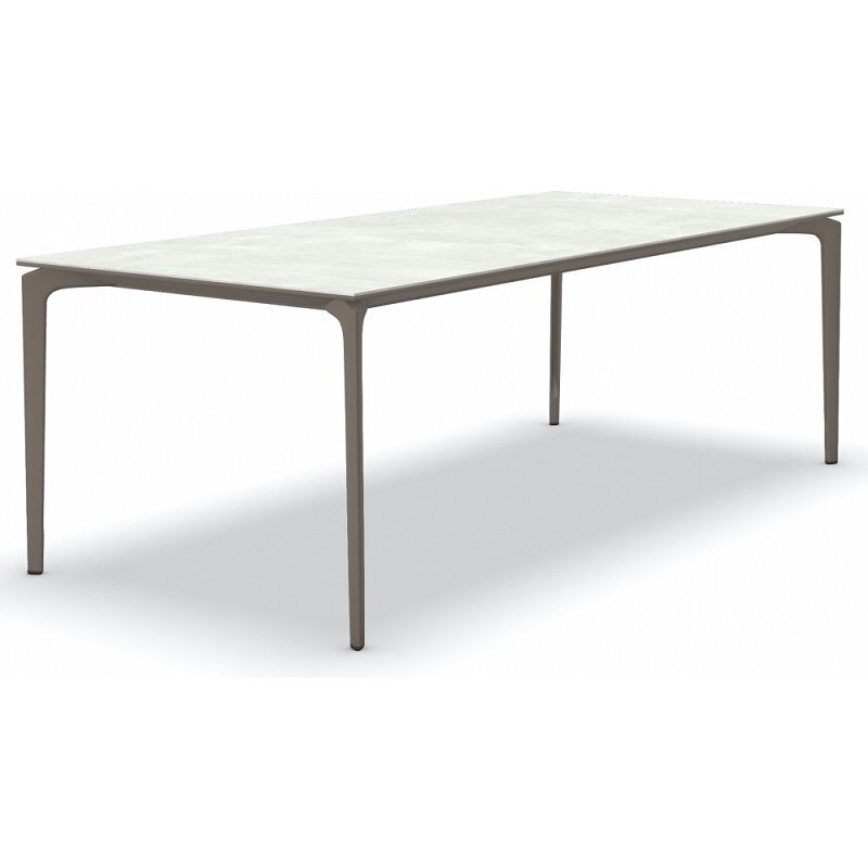 Fast AllSize Tisch mit Platte aus Feinsteinzug, Snow-Taupe
