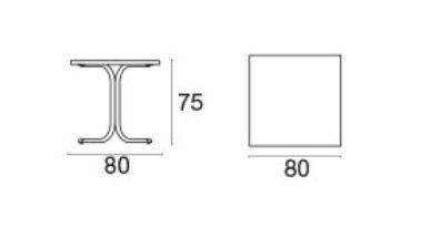 Emu Table System Tavolo Bordo Squadrato 80x80