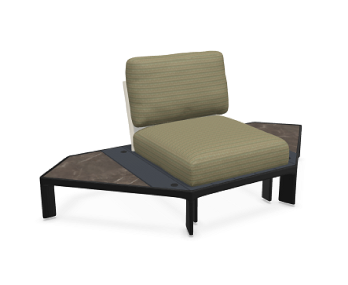 Emu Tami 769 Outdoor Sofa Eckmodul - 24 Schwarz - 34 Basaltina - 36 Emperador-900/08 Sand