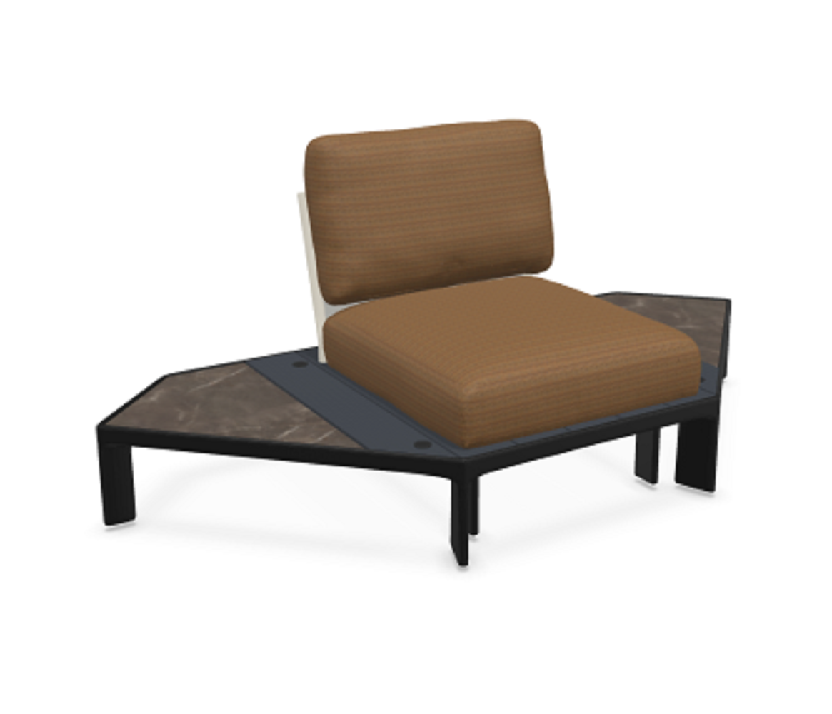 Emu Tami 769 Outdoor Sofa Eckmodul - 24 Schwarz - 34 Basaltina - 36 Emperador-900/07 Havannabraun