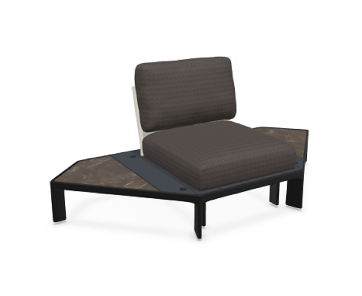 Emu Tami 769 Outdoor Sofa Eckmodul - 24 Schwarz - 34 Basaltina - 36 Emperador-900/05 Schwarz