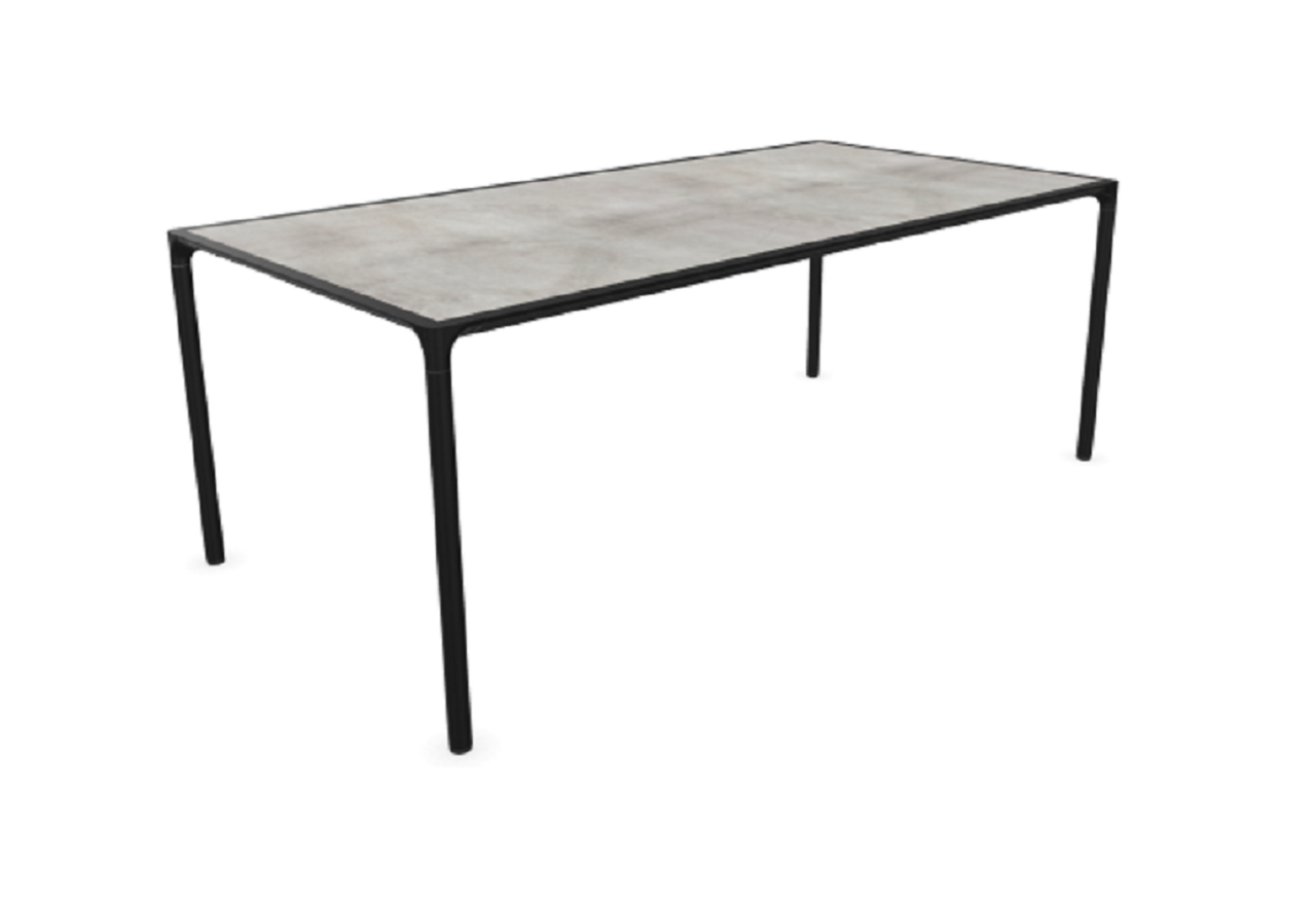 Emu Terramare Rechteckiger Tisch mit Platte aus Steinzeug 725-Schwarz/Gress - Grav 53