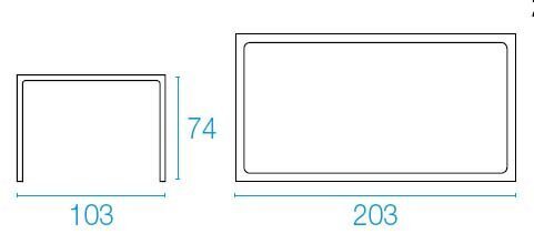 Emu Terramare Rechteckiger Tisch mit Platte aus Steinzeug 725
