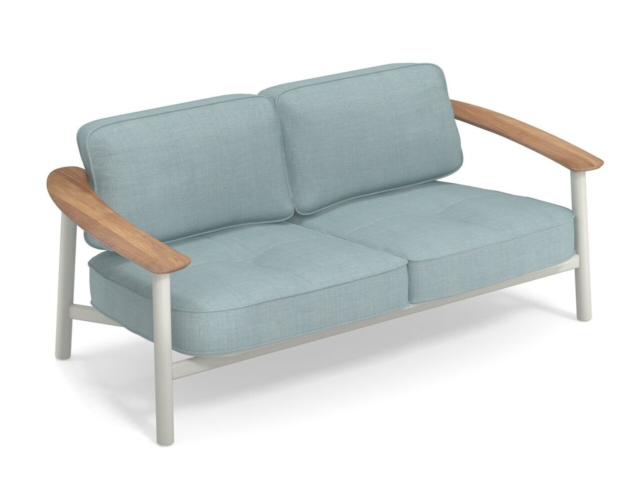 EMU Twins Sofa 2-Sitzer Aluminium-Teakholz 6046 - 23 Weiß - 900/01 - HIMMEL