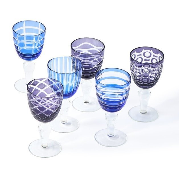 Pols Potten Cobalt Mix Wine Glasses