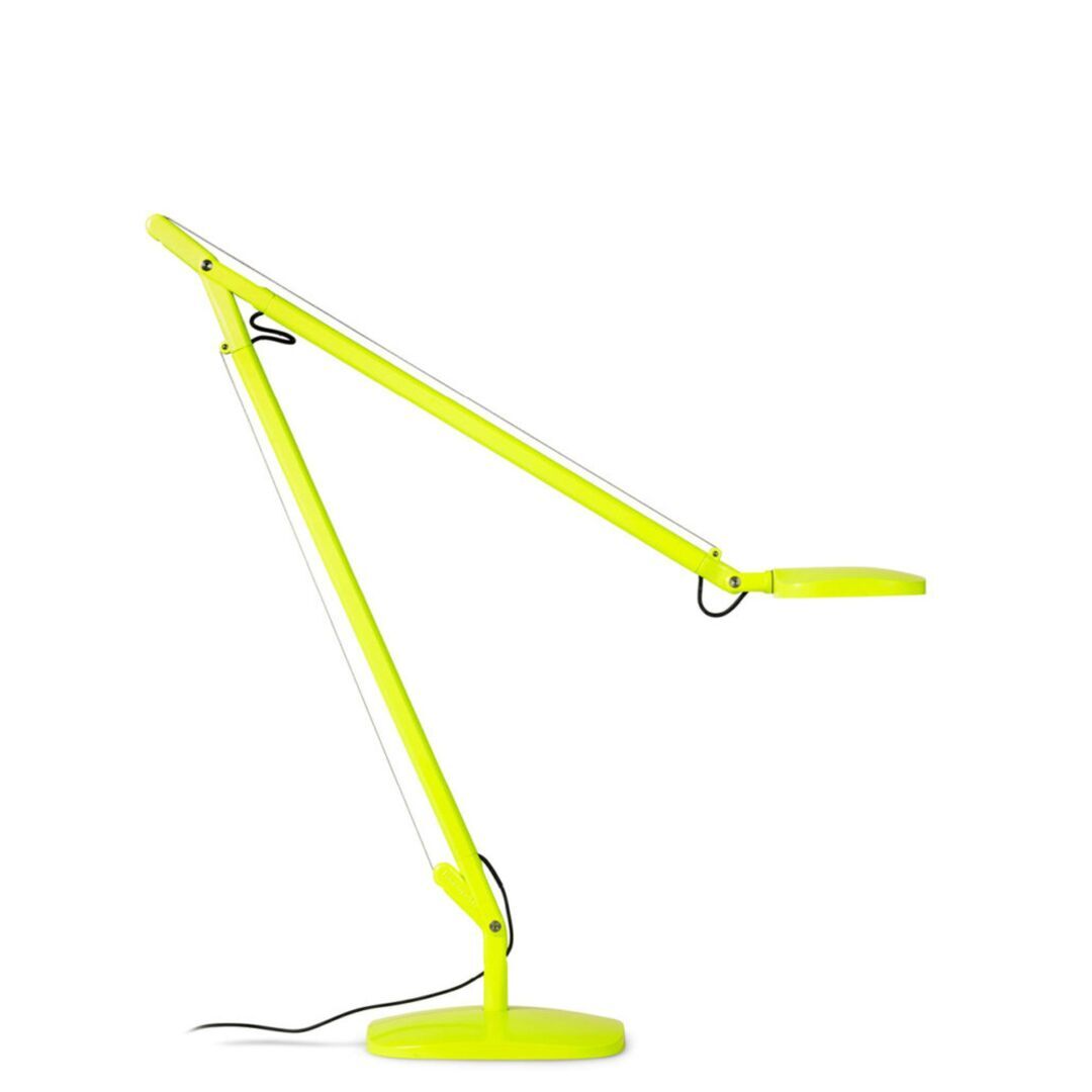 FontanaArte FontanaArte Volée Tischleuchte Hellrosa RAL 3015, Weiss / Weiss, Basis, Gelb Fluoreszierend RAL 1026, Mittel