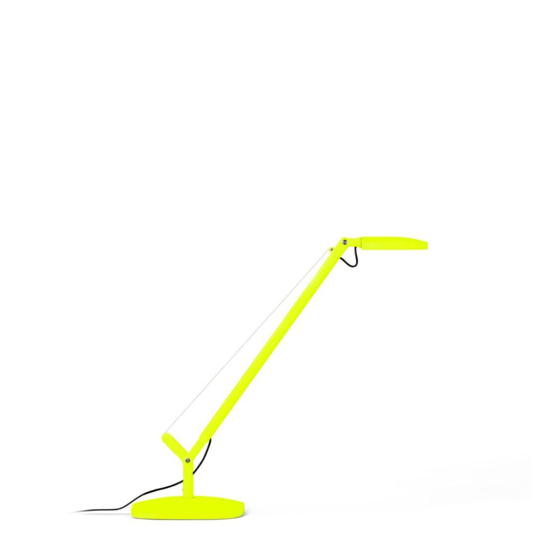 FontanaArte FontanaArte Volée Tischleuchte Hellrosa RAL 3015, Weiss / Weiss, Klemme, Gelb Fluoreszierend RAL 1026, Klein