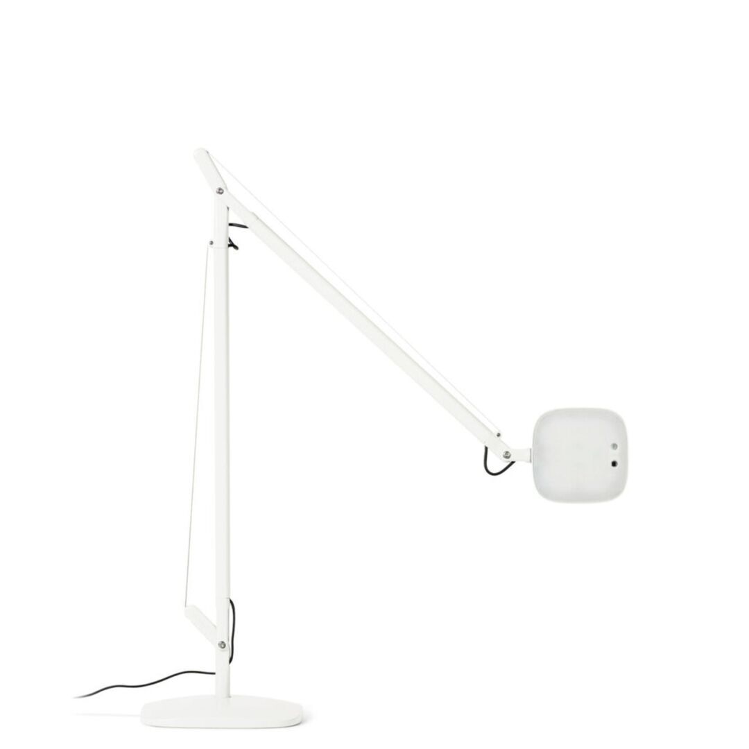 FontanaArte FontanaArte Volée Tischleuchte Hellrosa RAL 3015, Weiss / Weiss, Klemme, Weiß RAL 9016, Mittel