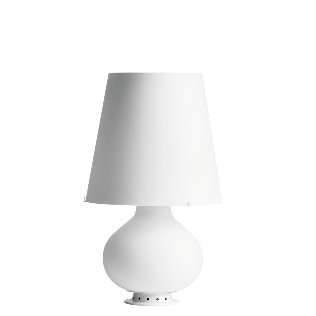 FontanaArte Tischleuchte Fontana 1853/0, 1853, 1853/1 von FontanaArte  Hellrosa RAL 3015, Weiss / Weiss, Mittel - Weiss, ohne Leuchtmittel