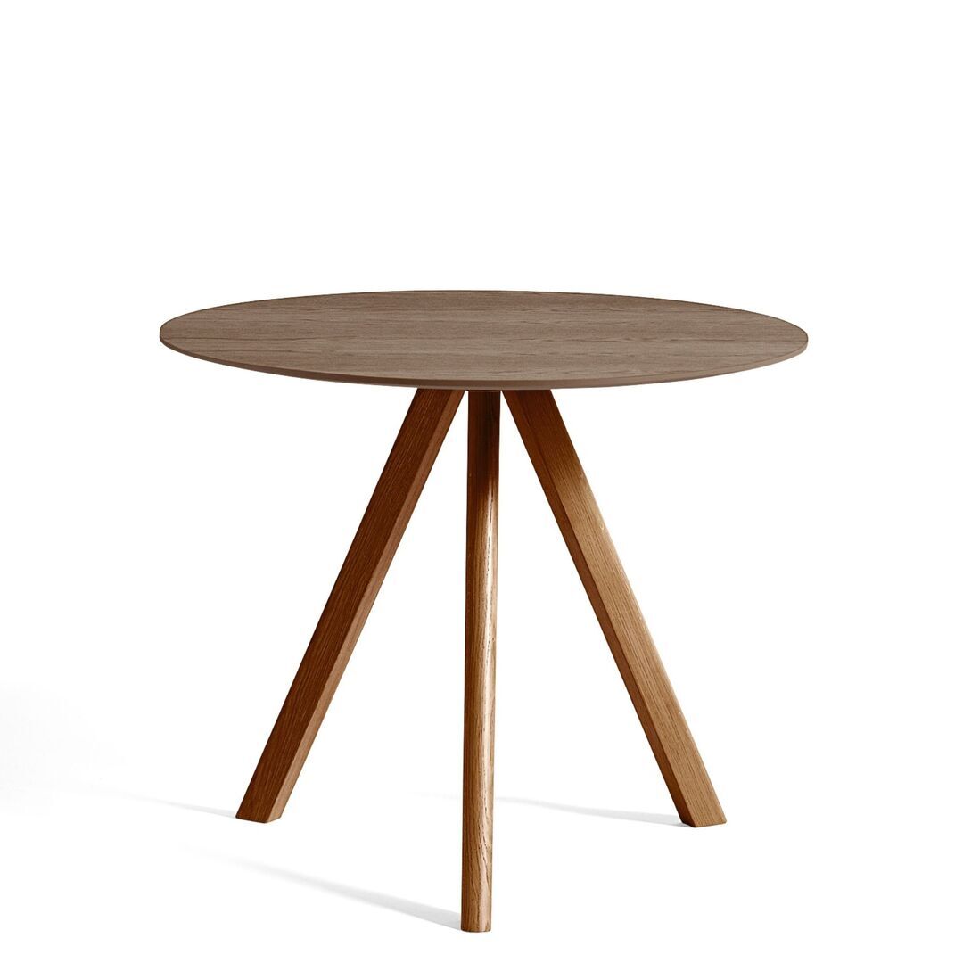 HAY Living Runder Tisch CPH 20 Monochrome Ø: 90 cm / H: 74 cm , Walnuss Lackiert
