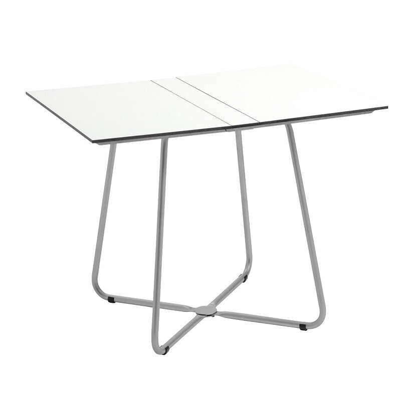 Weishäupl Balcony Klapptisch HPL Weiss -Edelstahl 