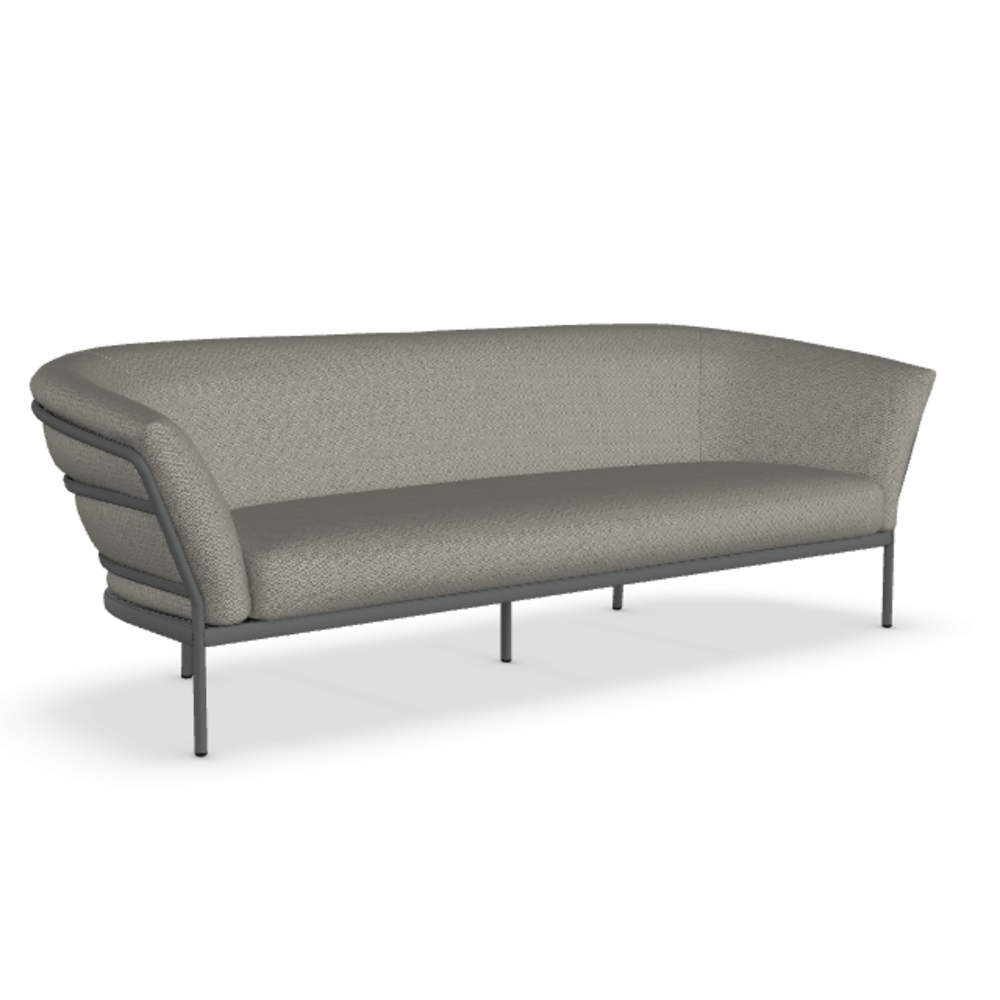 Fast Ria Soft 7622 - 2-Sitzer Sofa - Gestell 9-Metallic Grey / Stoffkissen LOCH-Charcoal