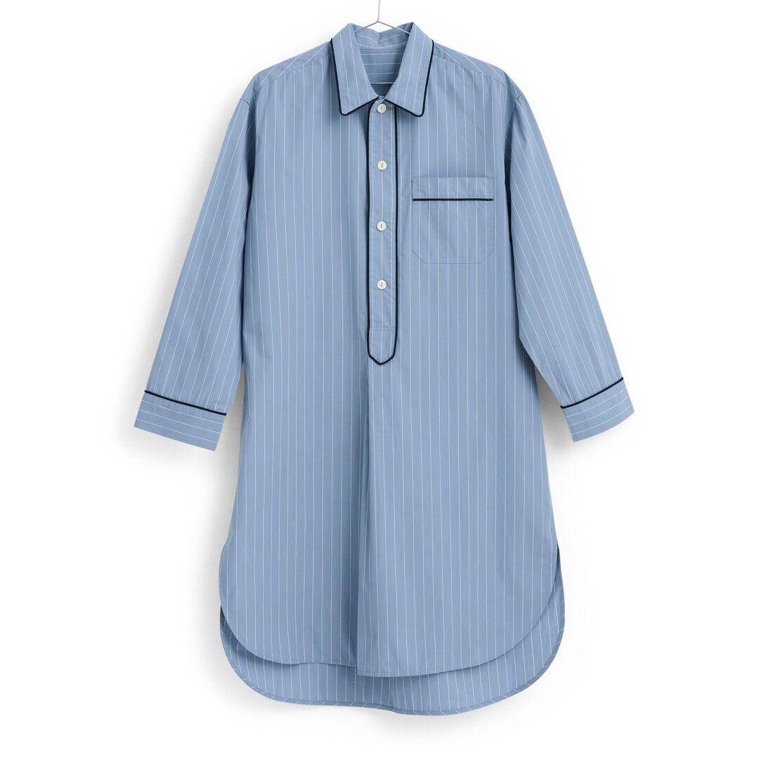 HAY Accessoires Langarm Nachthemd Fineline von Hay Blue, M/L