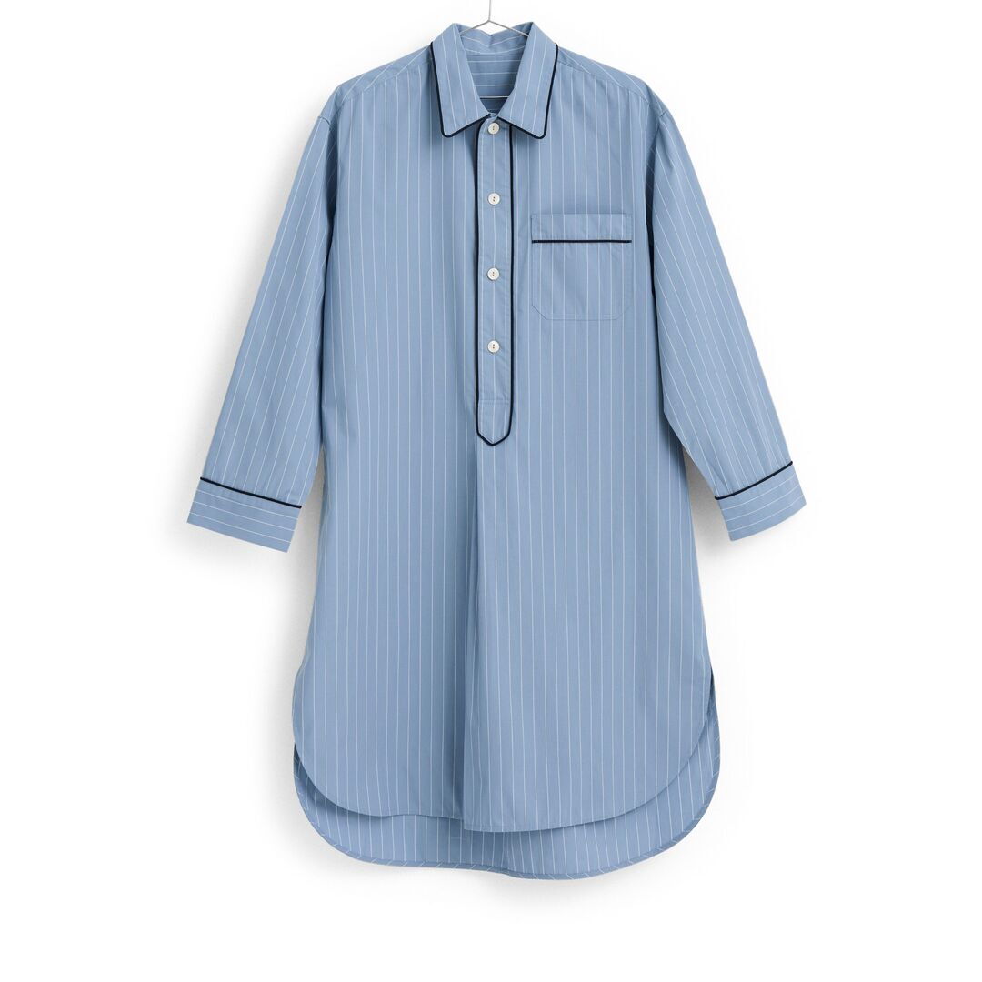 HAY Accessoires Langarm Nachthemd Fineline von Hay Blue, S/M