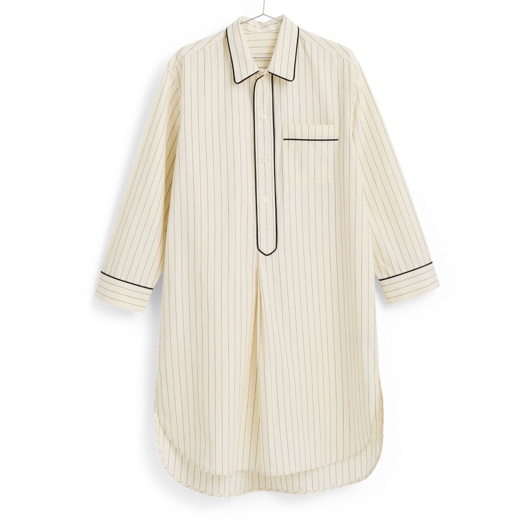 HAY Accessoires Langarm Nachthemd Fineline von Hay Ivory, M/L
