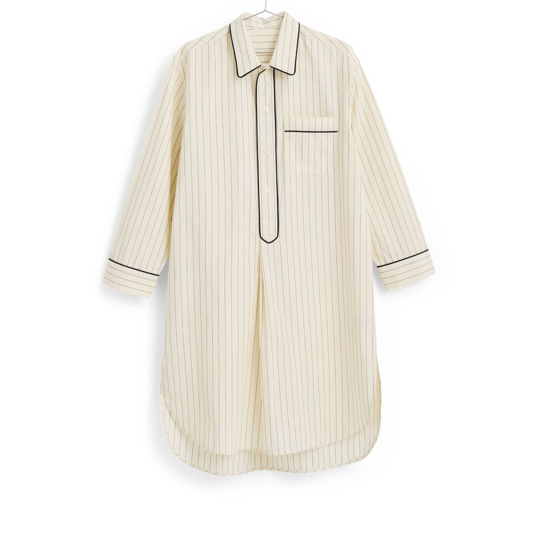 HAY Accessoires Langarm Nachthemd Fineline von Hay Ivory, S/M