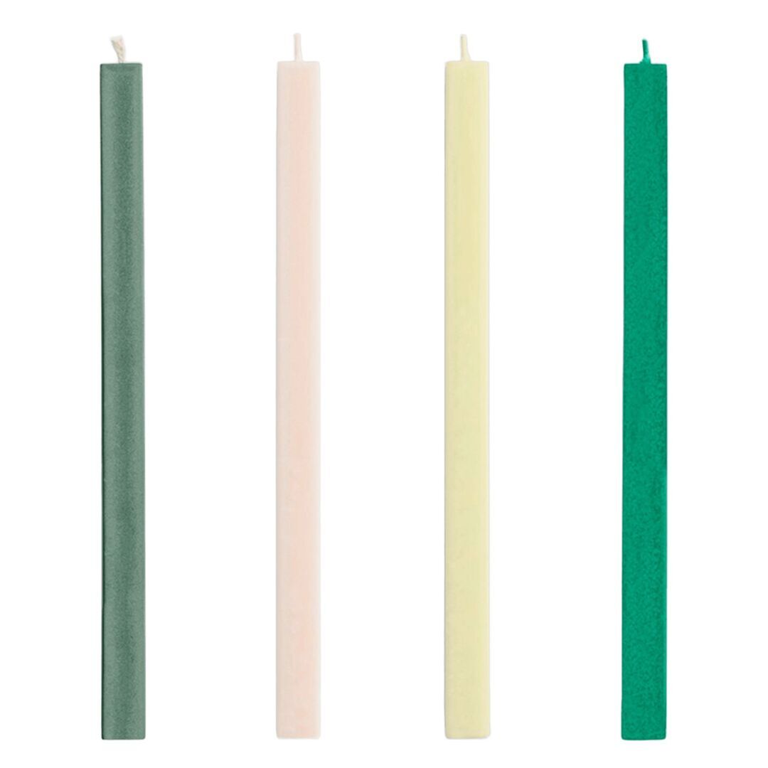 HAY Accessoires Kerze Square im 4er Set von Hay Greens / Whites