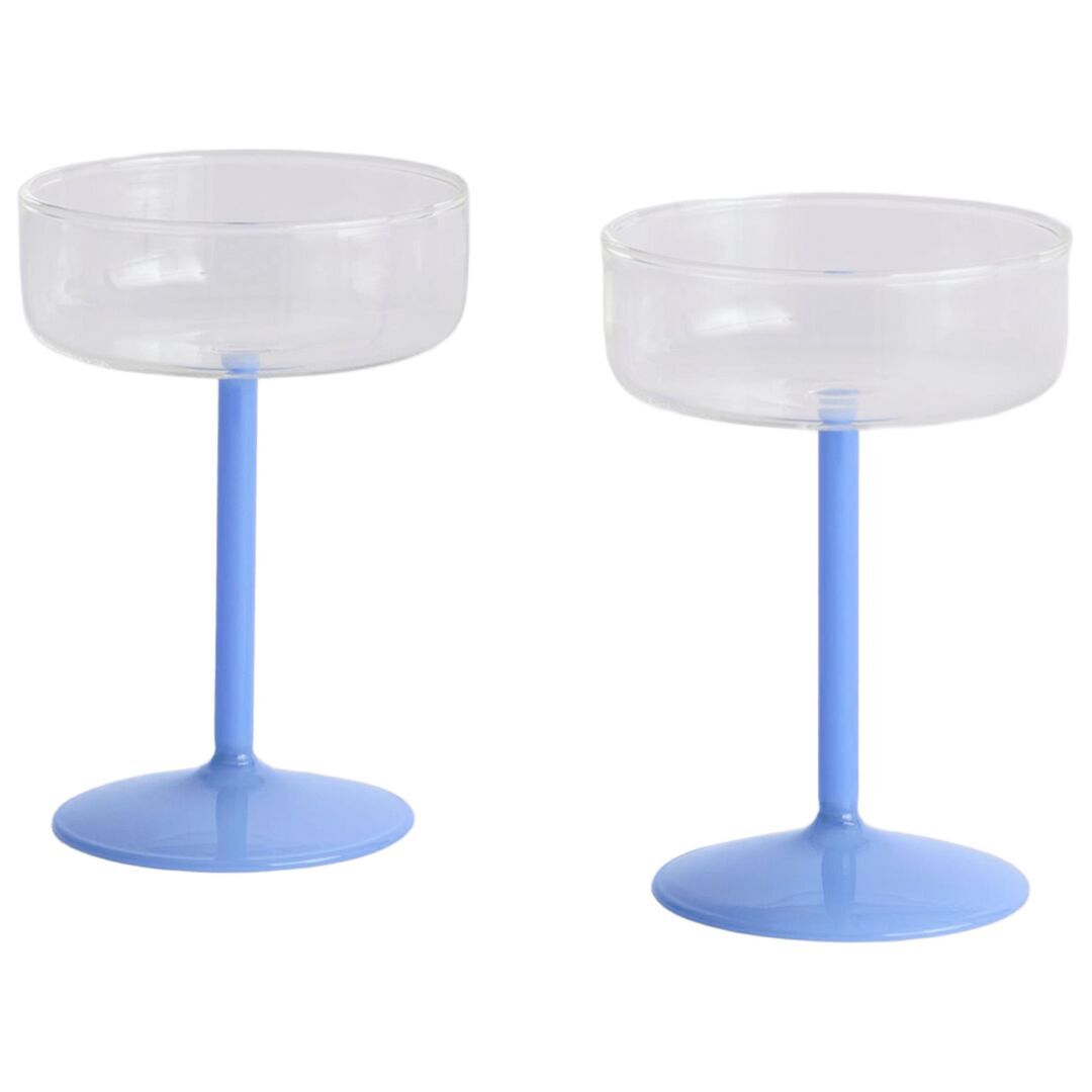 HAY Accessoires Cocktailglas Tint im 4er Set von Hay Clear / Jade blue