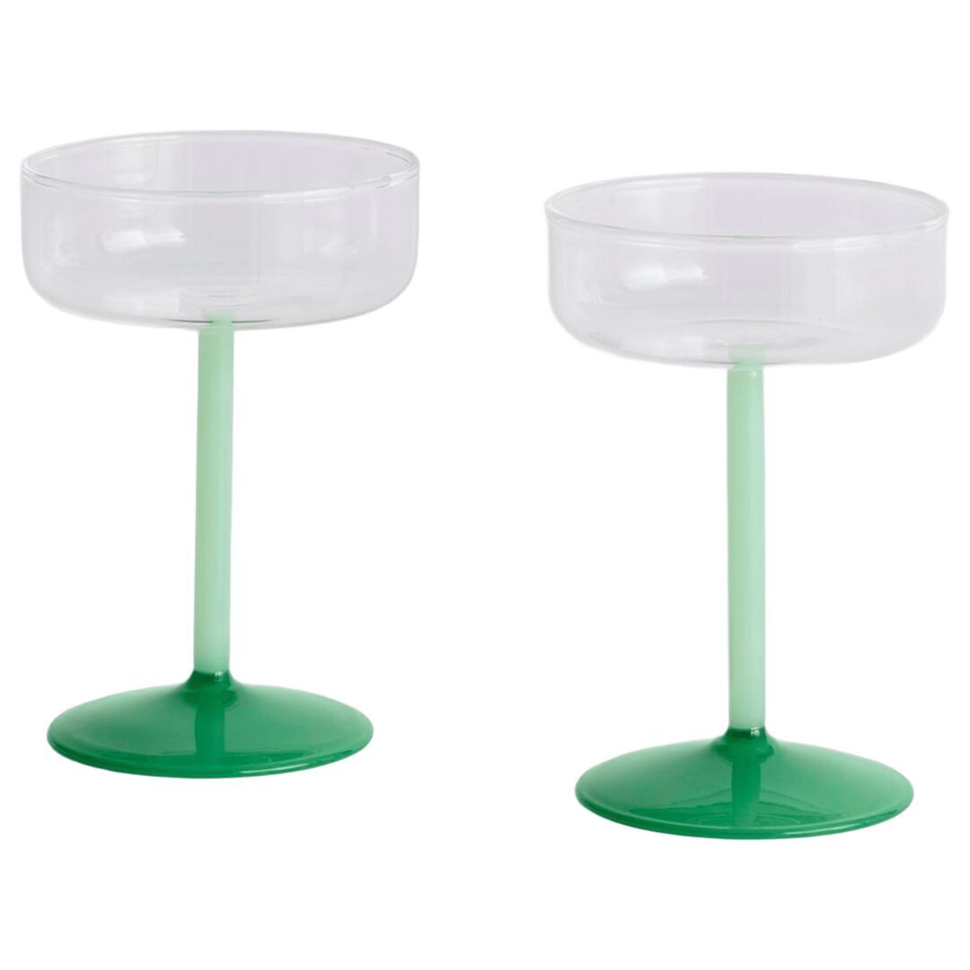 HAY Accessoires Cocktailglas Tint im 4er Set von Hay Clear / Jade green