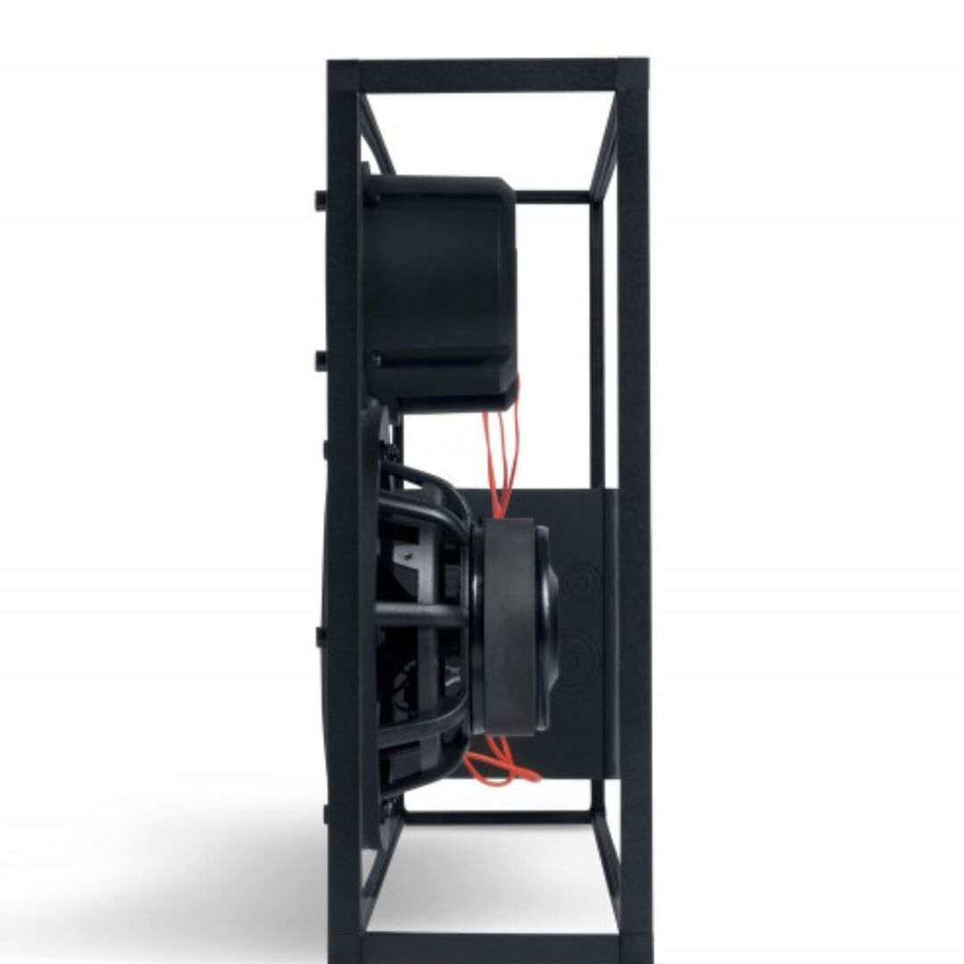 Transparentsound Transparent Speaker Schwarz mit roten Kabeln