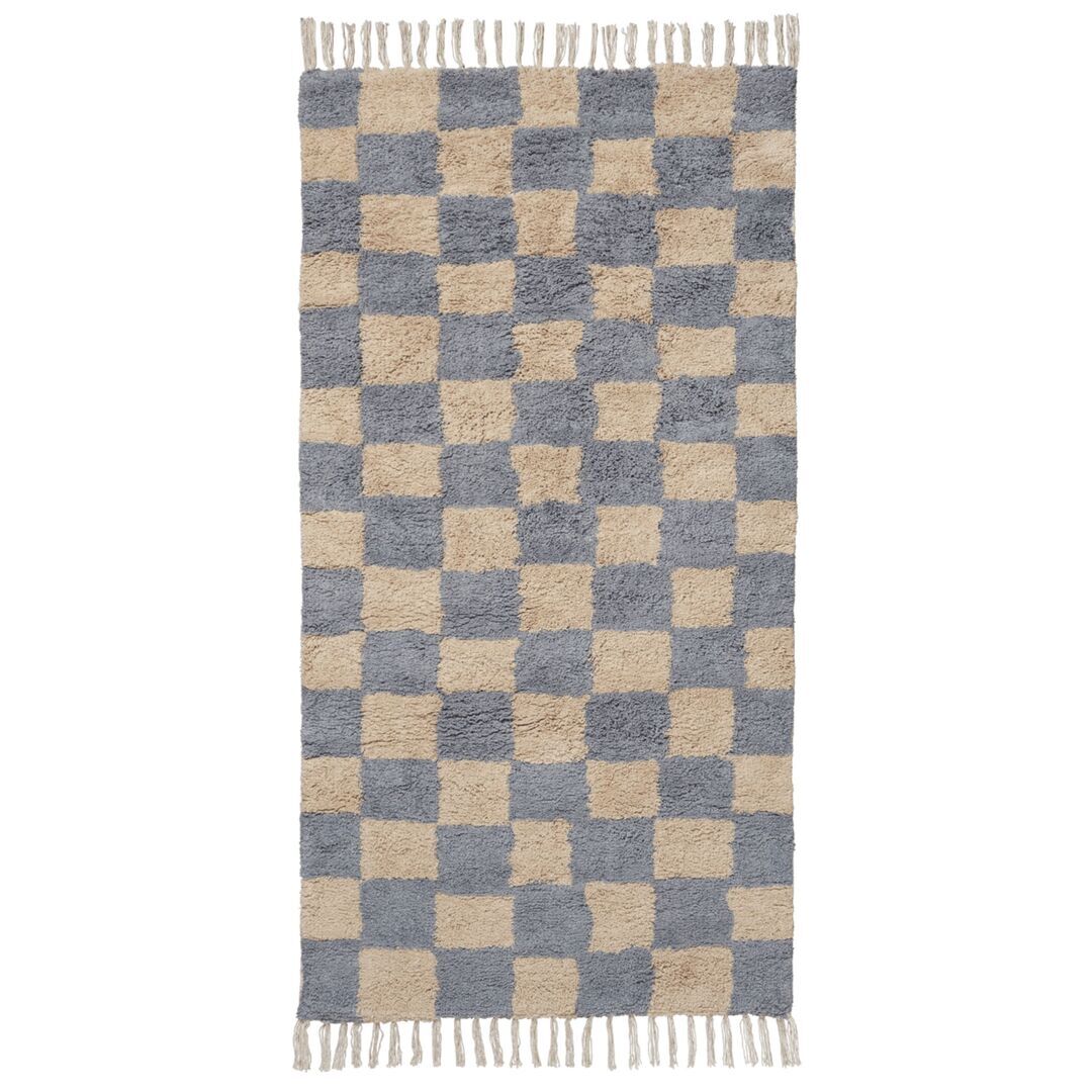 Ferm Living Mara Washable Rug B: 80 cm / H: 150 cm , Mist Blue / Warm Sand