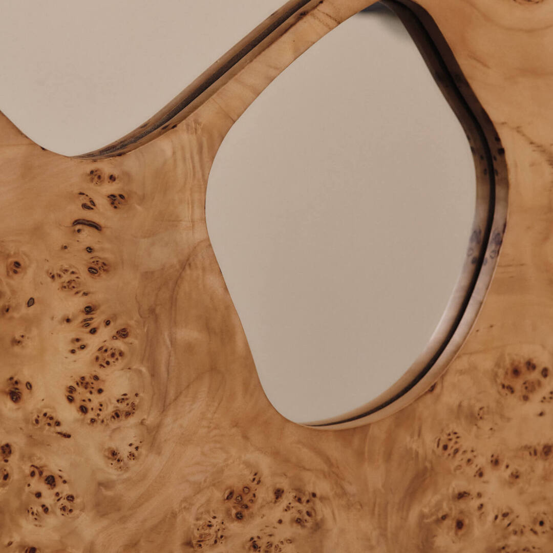 Ferm Living Spiegel Folia von Ferm Living H: 85 cm , Natural Burl