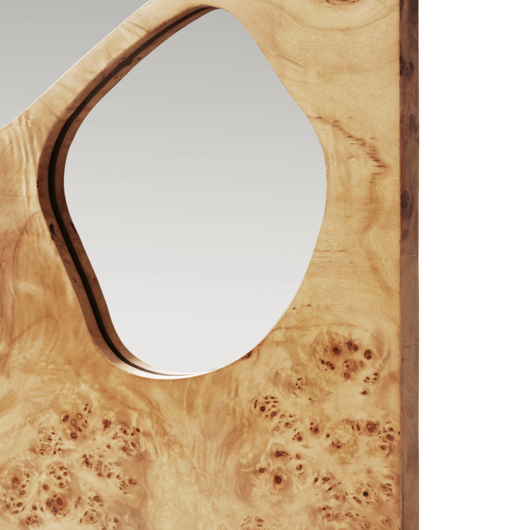 Ferm Living Spiegel Folia von Ferm Living H: 85 cm , Natural Burl