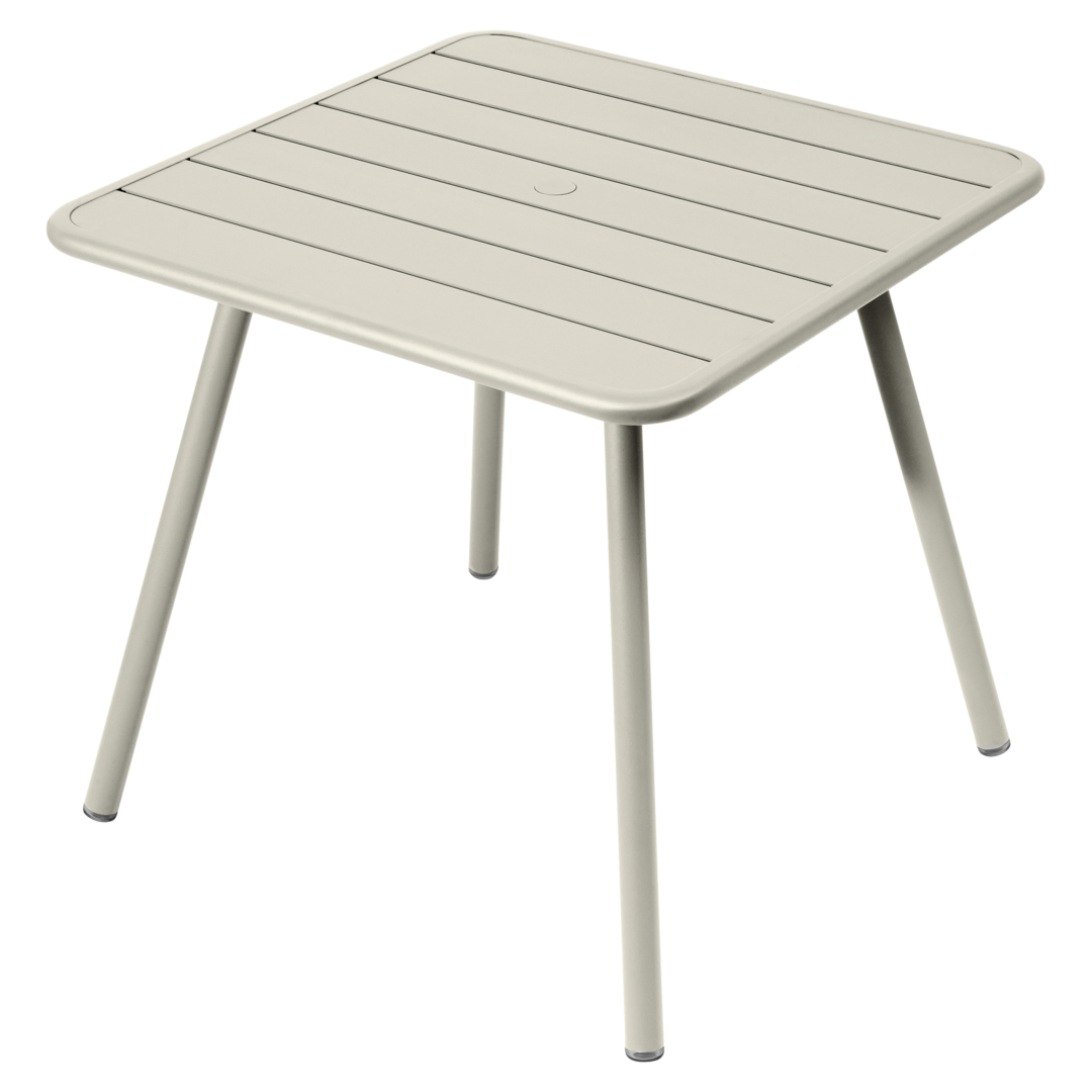 Fermob Luxembourg Tisch Mit 4 Fussen 80 X 80 cm Lehmgrau A5