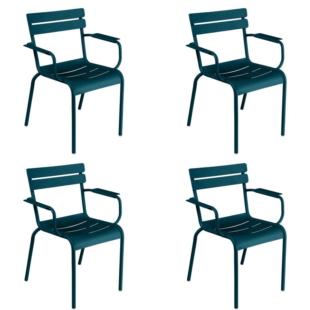 Fermob Luxembourg Stuhl  Stuhl mit Armlehnen,  Acapulcoblau 21 NEU