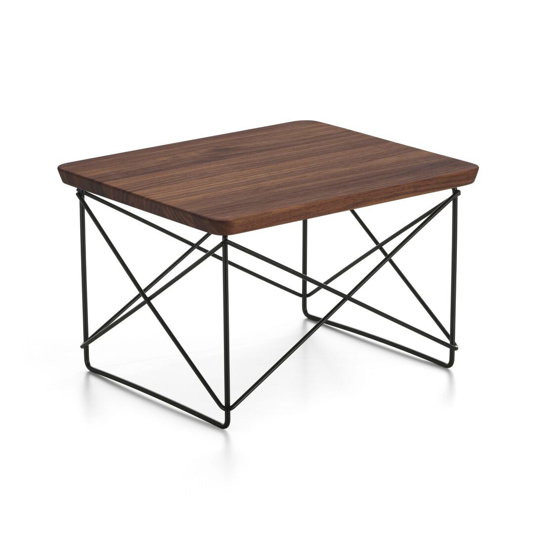 Vitra Occasional Table LTR Basic Dark 30 pulverbeschichtet (glatt), Nussbaum massiv