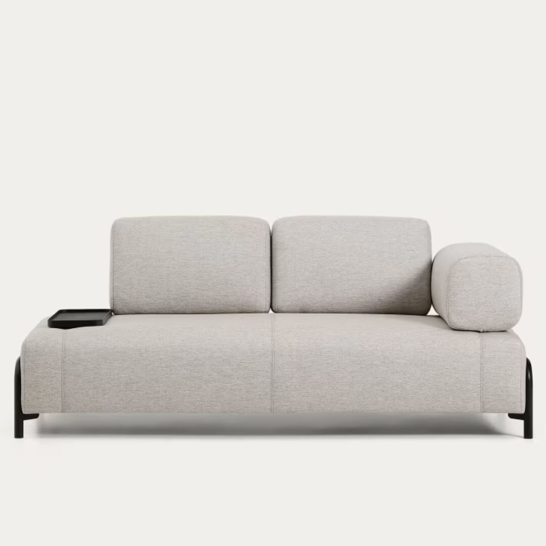 Kave_Home_2_Sitzer_Sofa_Compo_aus_Chenille_mit_kleines_Tablett_Schwarz_Babel_Beige_1