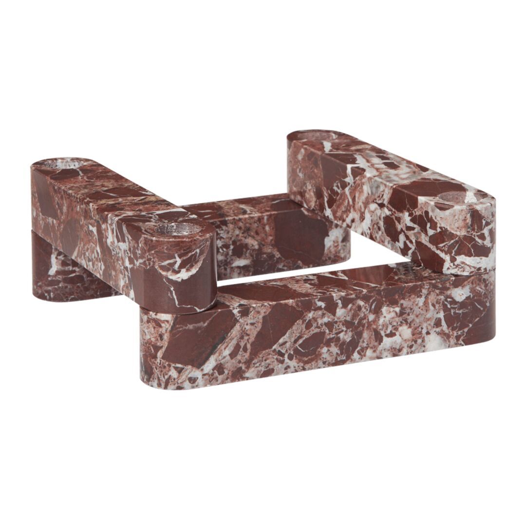 Ferm Living Niedriger Kerzenständer Newel Modular von Ferm Living x Utzon Rosso Levanto