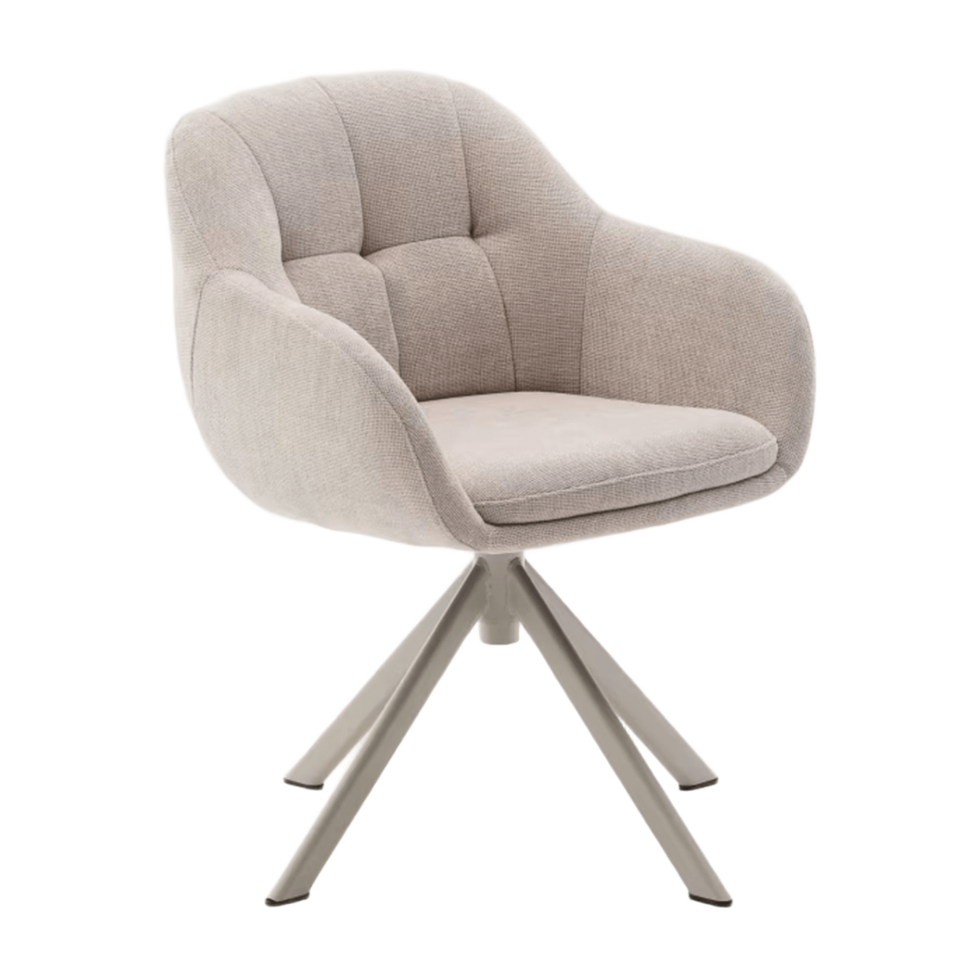 Kave Home Drehstuhl Dorina aus Chenille von Kave Home Beige / Beige Finish