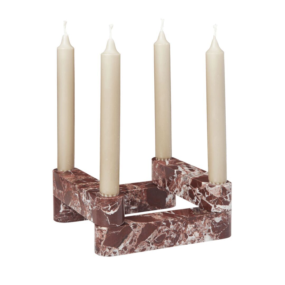 Ferm Living Niedriger Kerzenständer Newel Modular von Ferm Living x Utzon Rosso Levanto