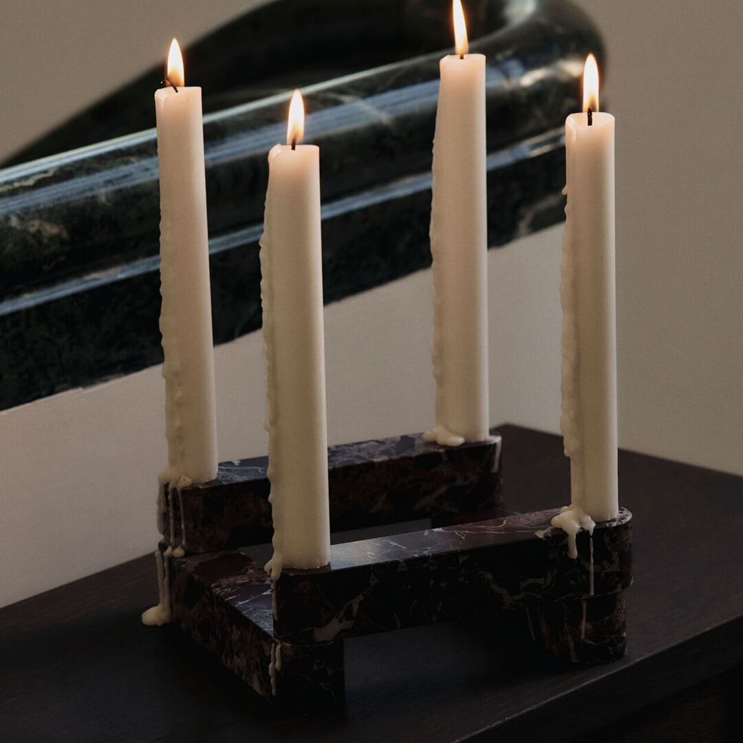Ferm Living Niedriger Kerzenständer Newel Modular von Ferm Living x Utzon Rosso Levanto