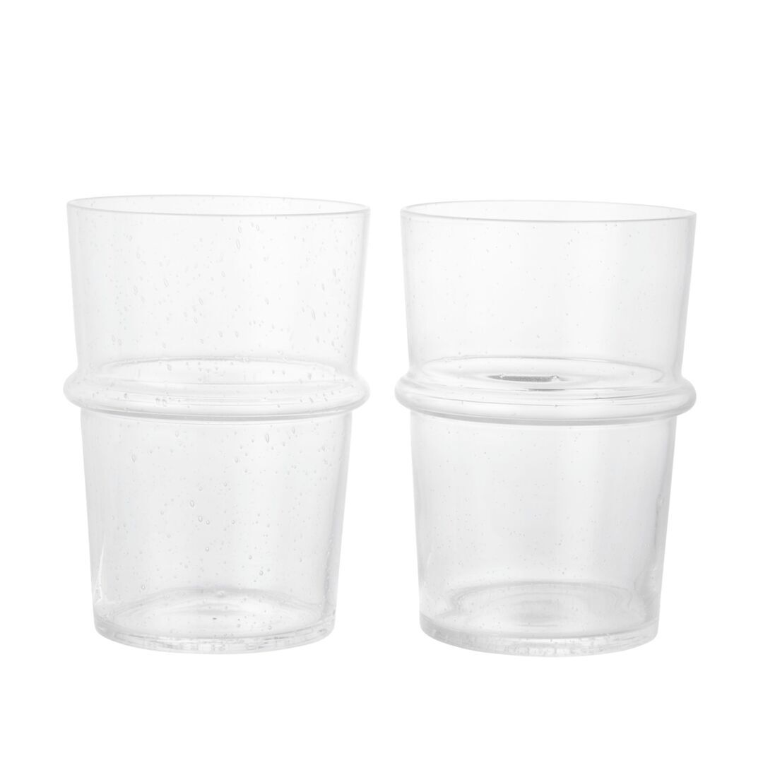 Ferm Living 2er Set Trinkglas Boya von Ferm Living  Ø: 8.8 cm / H: 12 cm, Clear