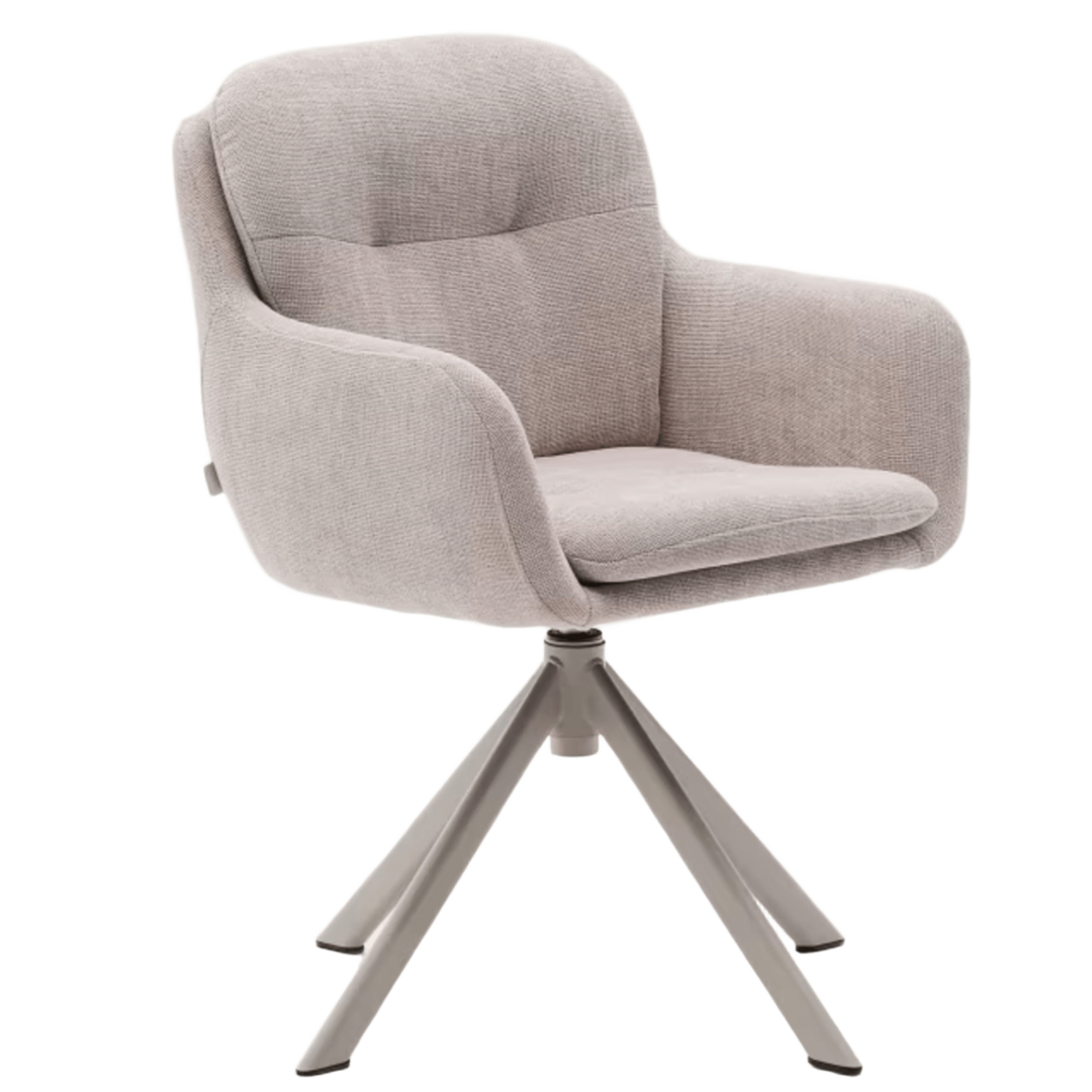 Kave Home Drehstuhl Lexa aus Chenille von Kave Home Beige / Beige Finish