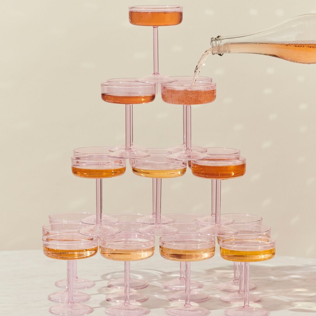 HAY Accessoires Cocktailglas Tint im 4er Set von Hay Clear / Jade blue