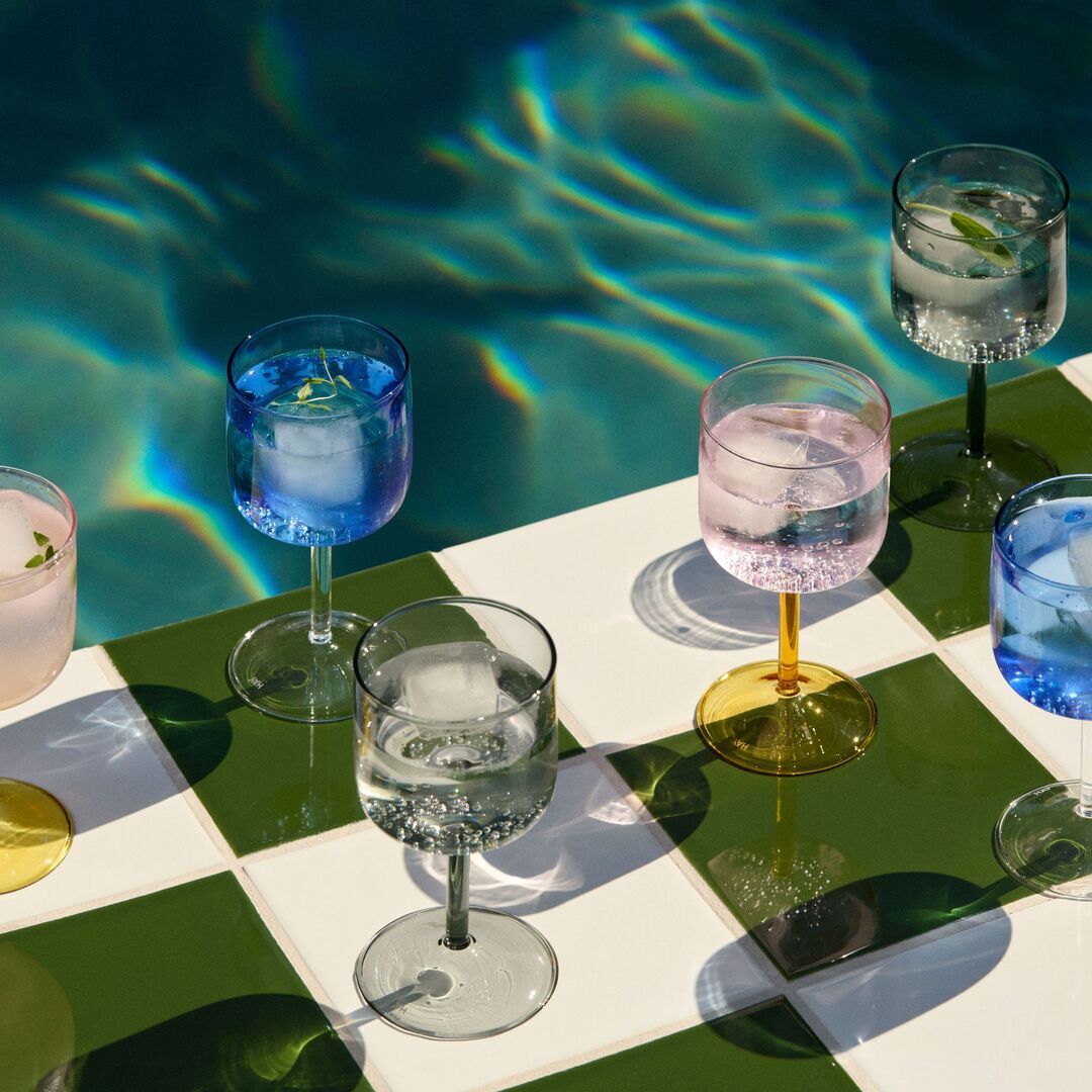 HAY Accessoires Weinglas Tint im 2er Set von Hay Clear / Jade blue