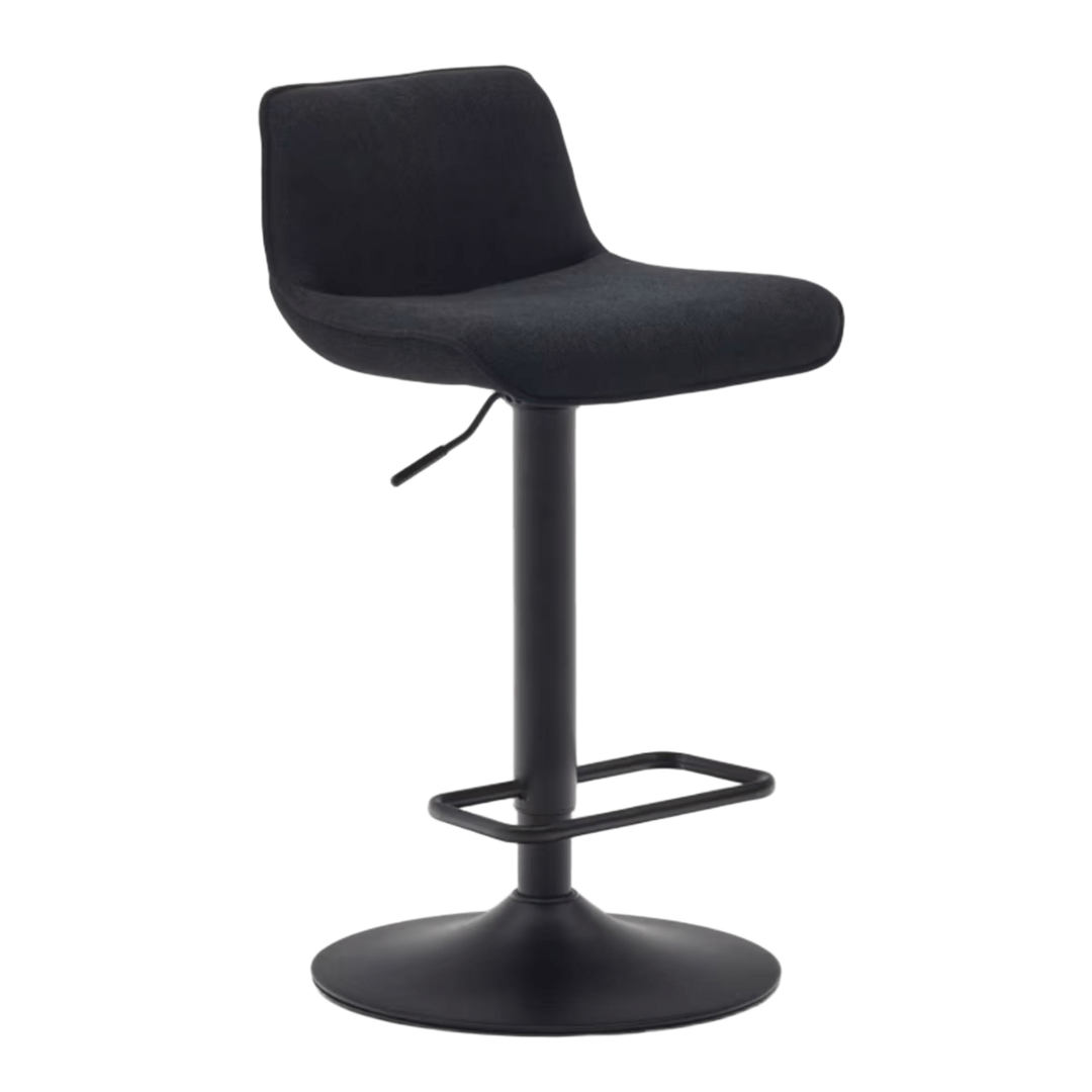 Kave Home Zenda Hocker aus Chenille von Kave Home Schwarz / Mattschwarz