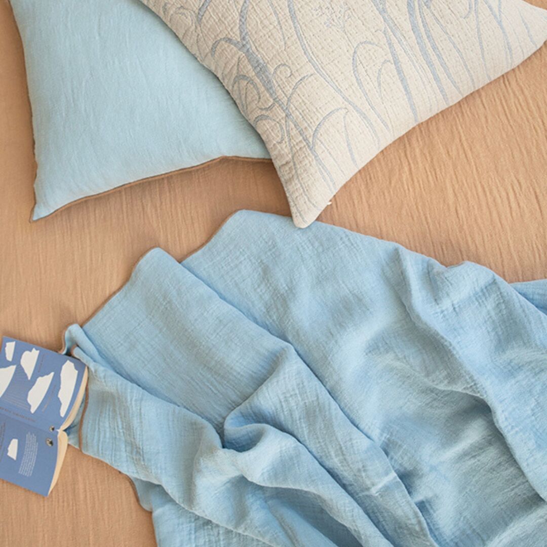 Brita Sweden Evy Blanket Hellblau, B: 130 cm / L: 190 cm 