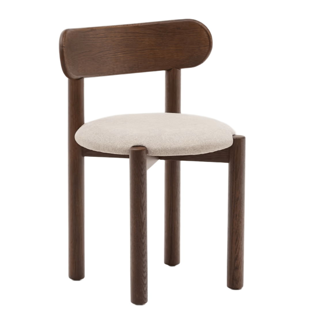 Kave Home Stuhl Nebai in Chenille Kave Home Braun / Nussbaum Finish