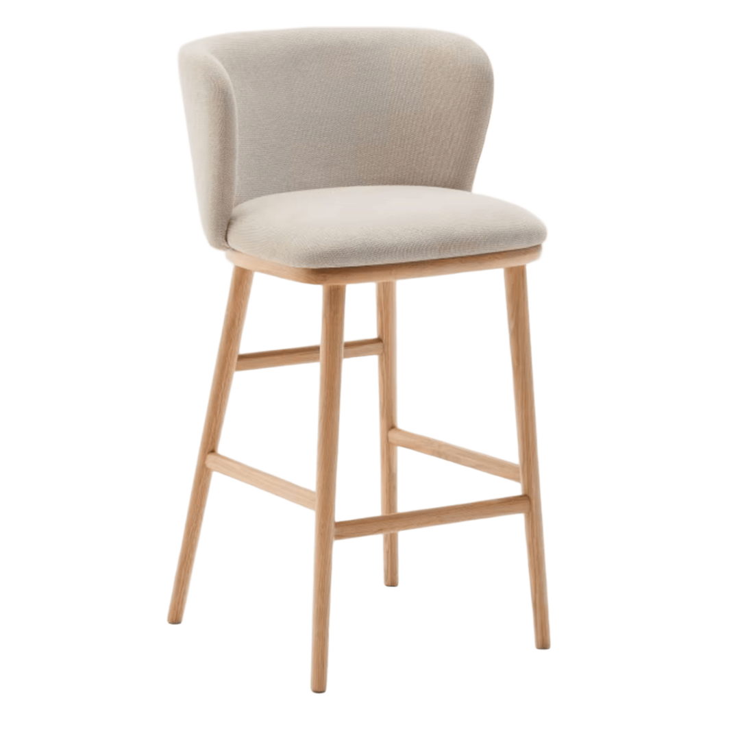 Kave Home Hocker aus Chenille Ciselia von Kave Home Beige / Natur