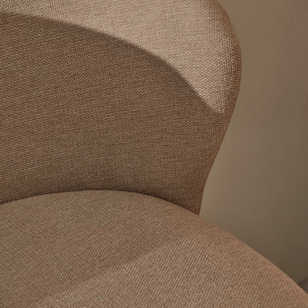 Kave Home Hocker aus Chenille Ciselia von Kave Home Beige / Natur