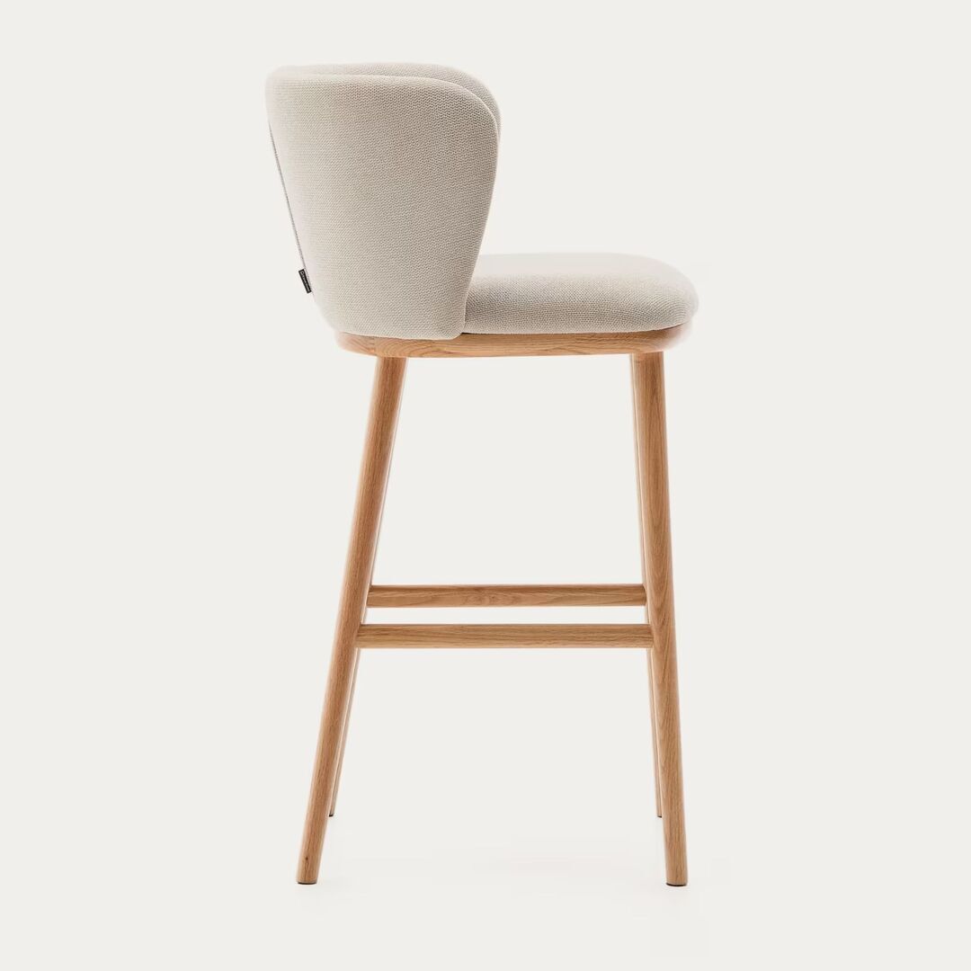 Kave Home Hocker aus Chenille Ciselia von Kave Home Beige / Natur