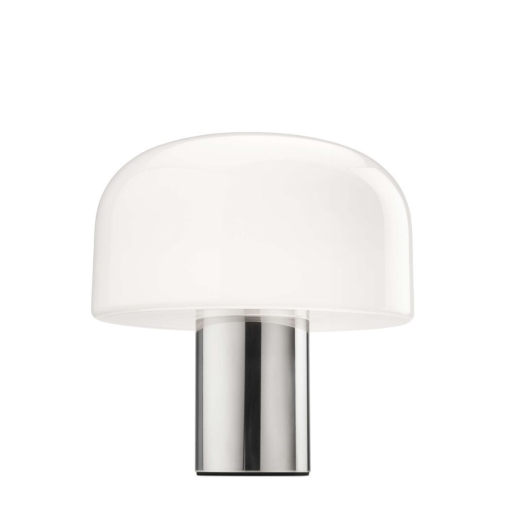 Flos Tischleuchte Bellhop Glass von Flos Aluminium hochglänzend