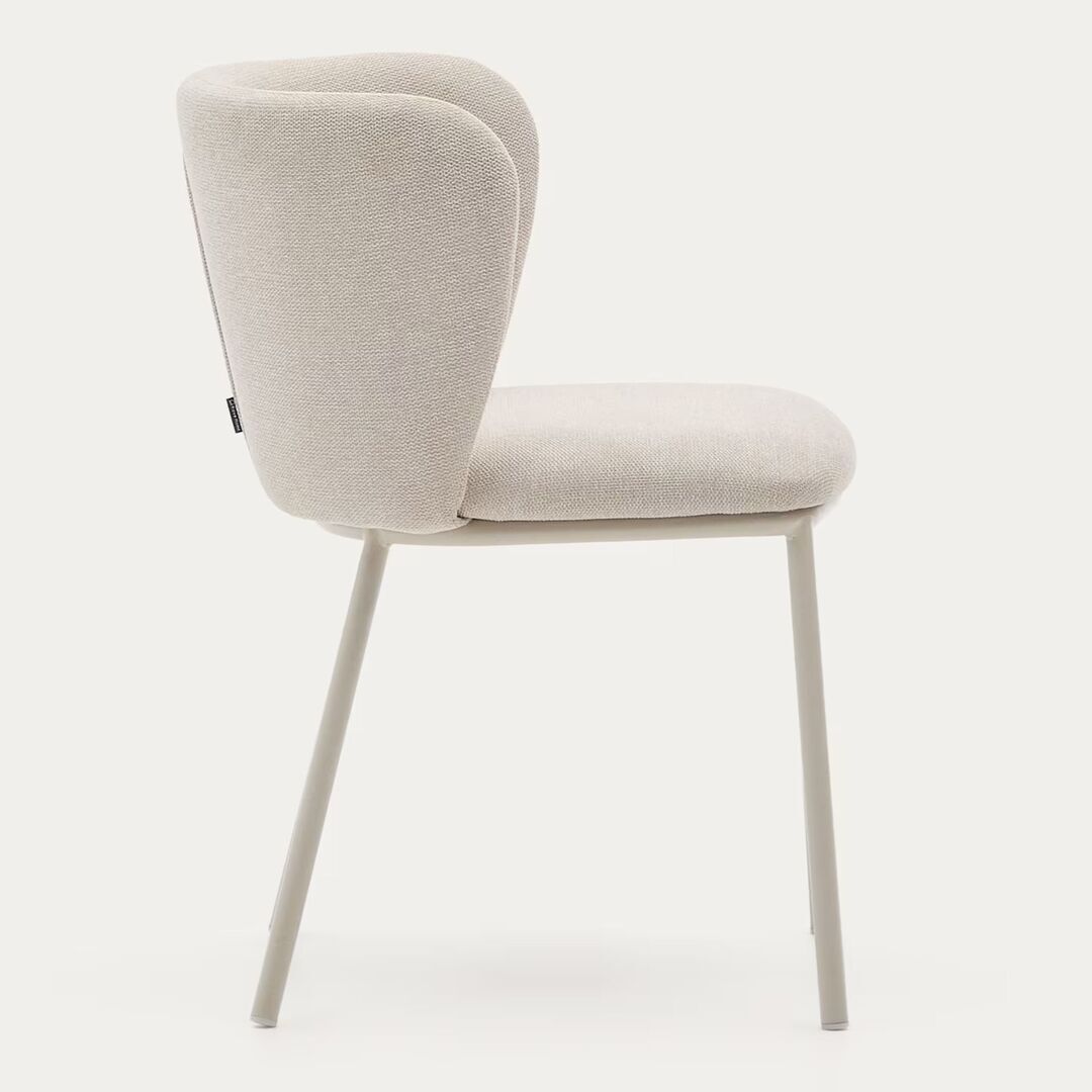 Kave_Home_Stuhl_Ciselia_aus_Chenille_Beige_Stahl_Beige